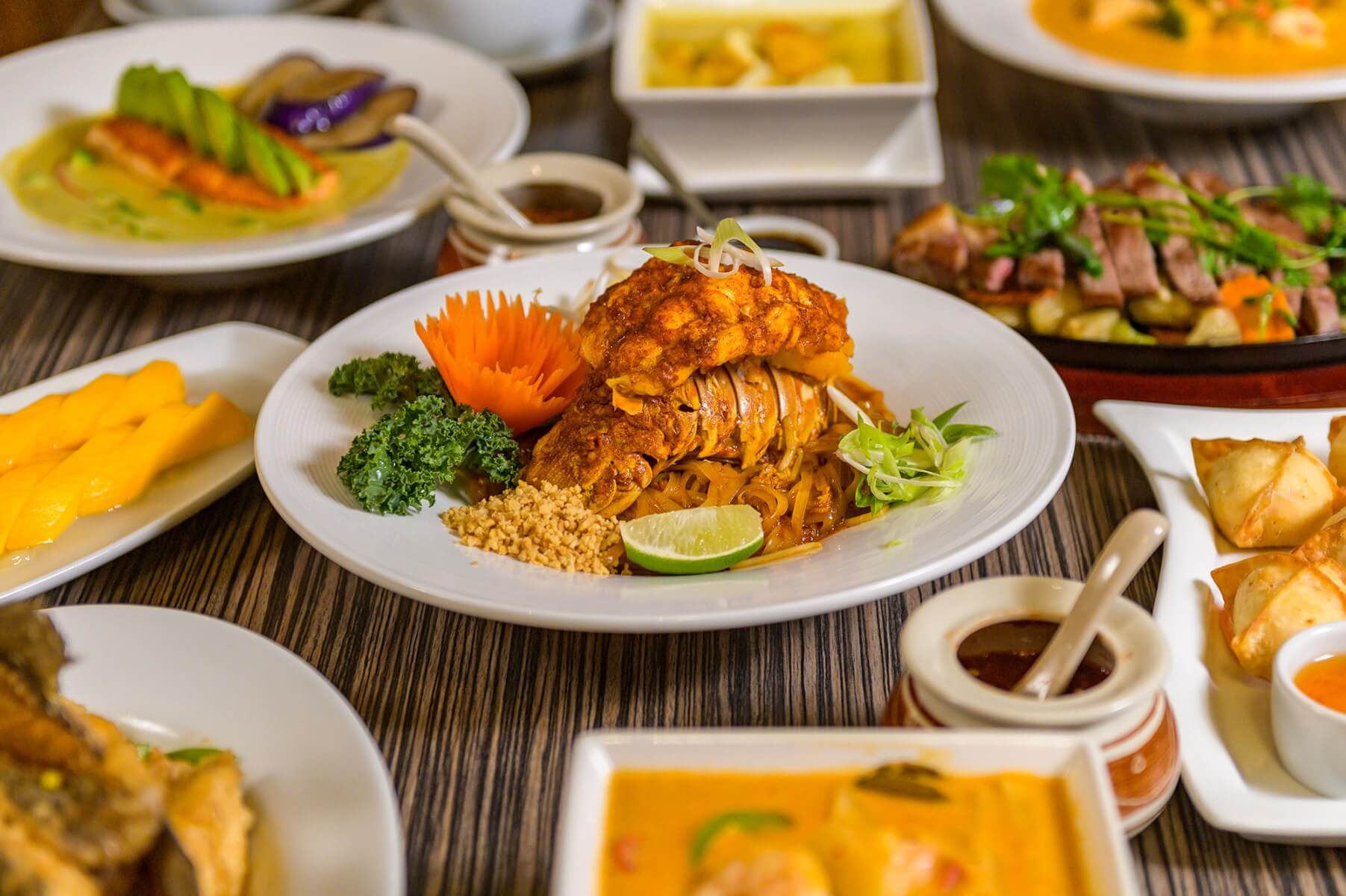 Authentic Thai food spread (อาหารไทย) at King of Thai Cuisine